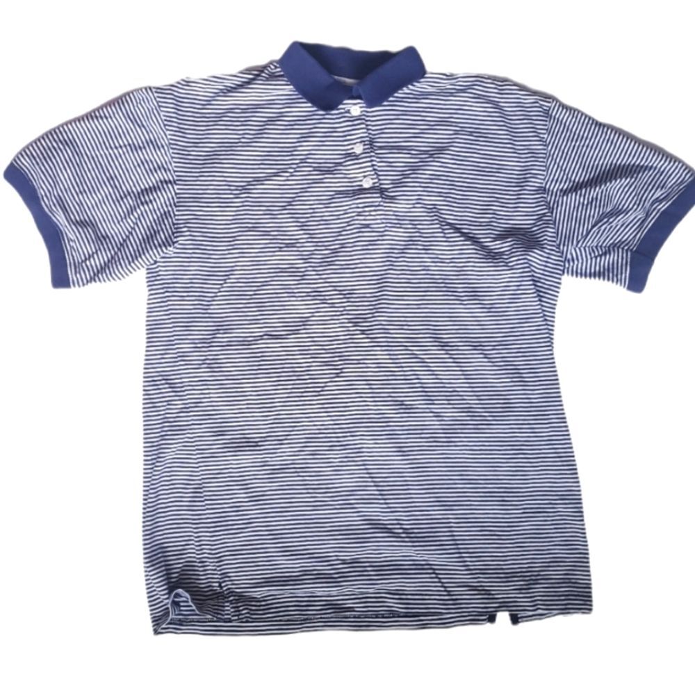 Woolrich Navy & White Stripe Polo - M